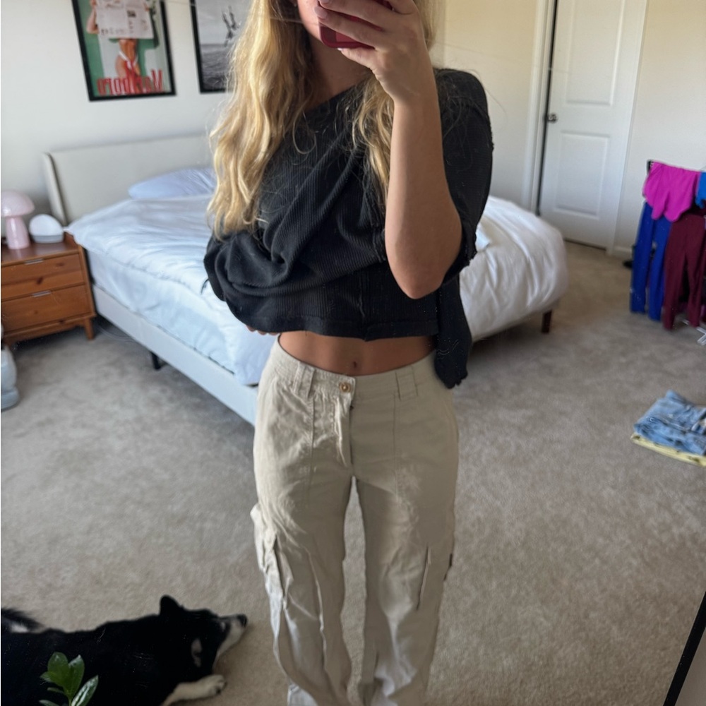 Abercrombie & Fitch Cream Cargo Pants